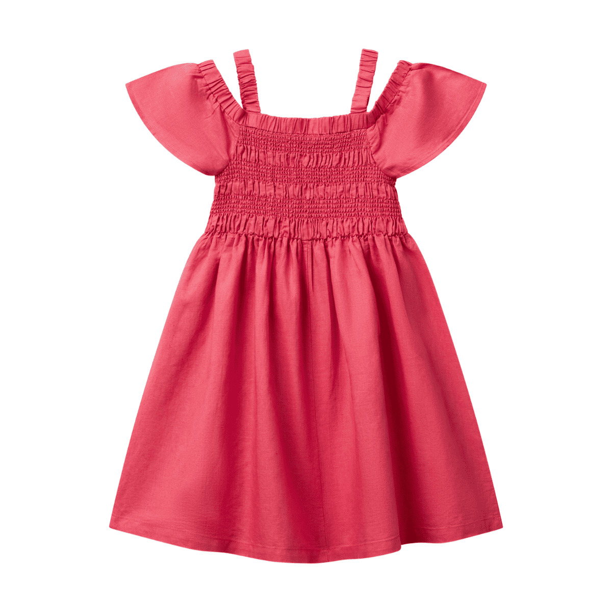 Vestido de Manga Corta con Tirantes Benetton para Ni&ntilde;a image number null