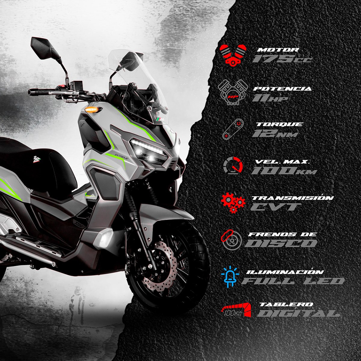 Motoneta MB XDV 175CC GT Gris 2027 image number null