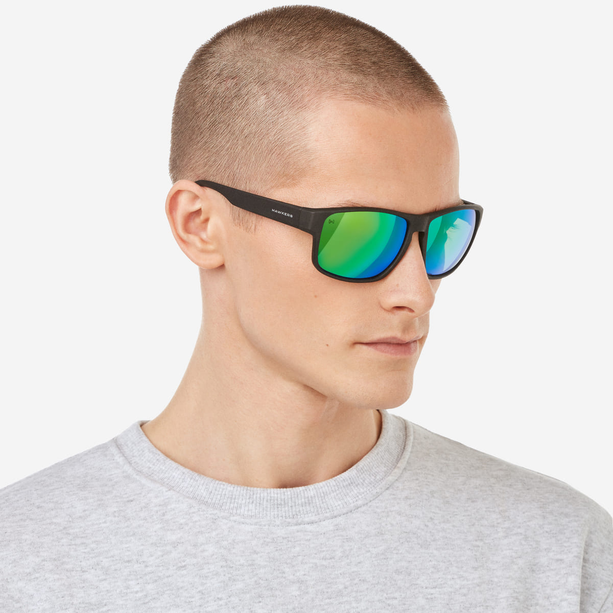 Lentes de Sol Hawkers Faster Raw Black Emerald Unisex image number null