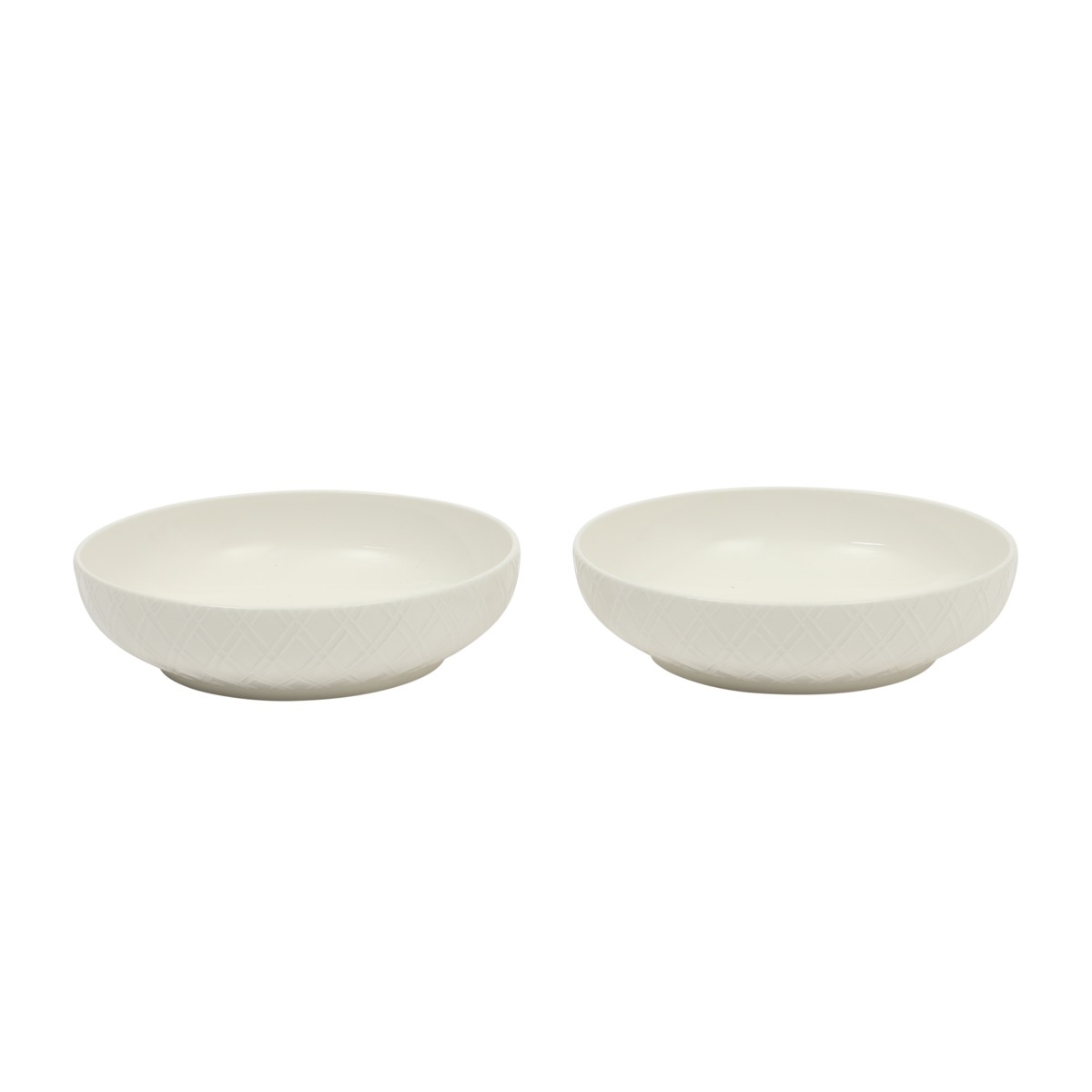 Set 2 Pz Taz&oacute;n Relieve Cer&aacute;mica Blanca GIBSON HOME image number null