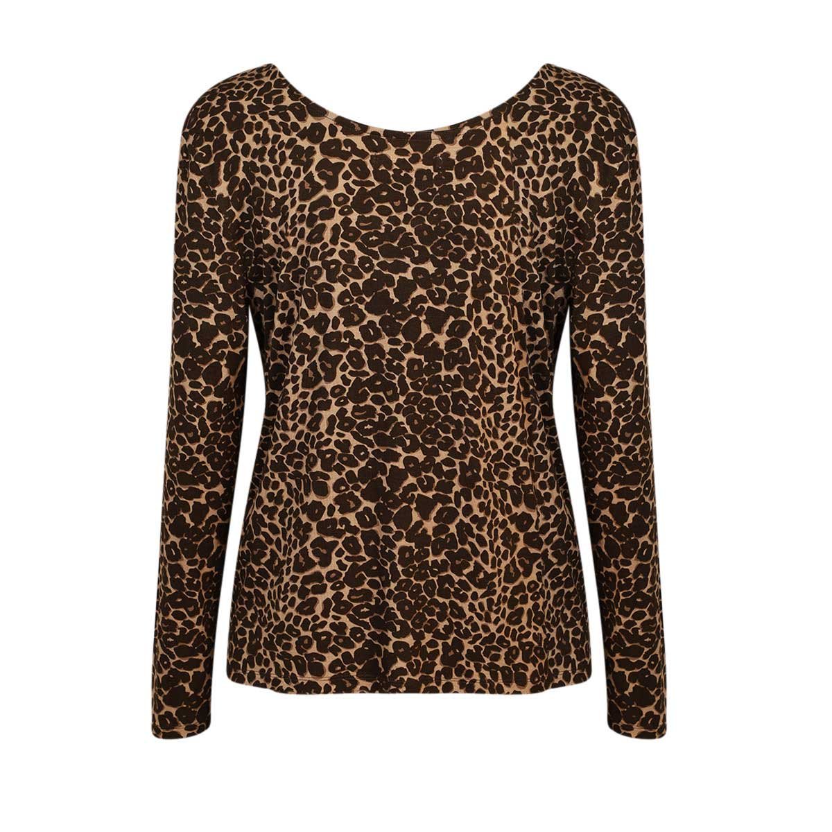 Playera Manga Larga Animal Print Fukka Para Mujer Curvy image number null
