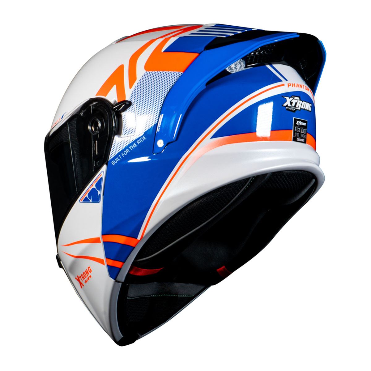 CASCO ABATIBLE XTR-128 PHANTOM FLOWING BLANCO ROJO image number null