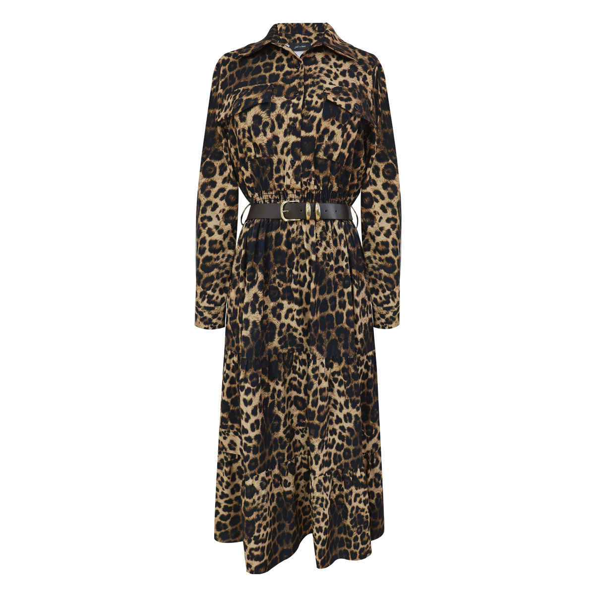 Vestido largo camisero estampado "Safari Chic" para Mujer Petite JUST BY BASEL image number null