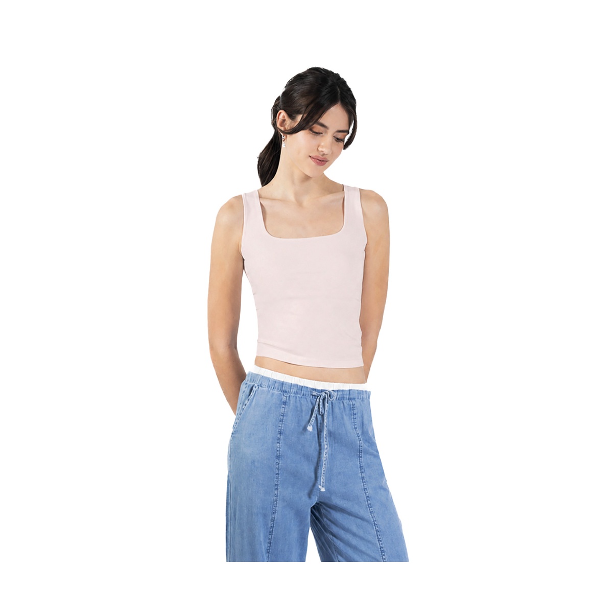 Top Nailon Doble Forever  21 Para Mujer Junior image number null