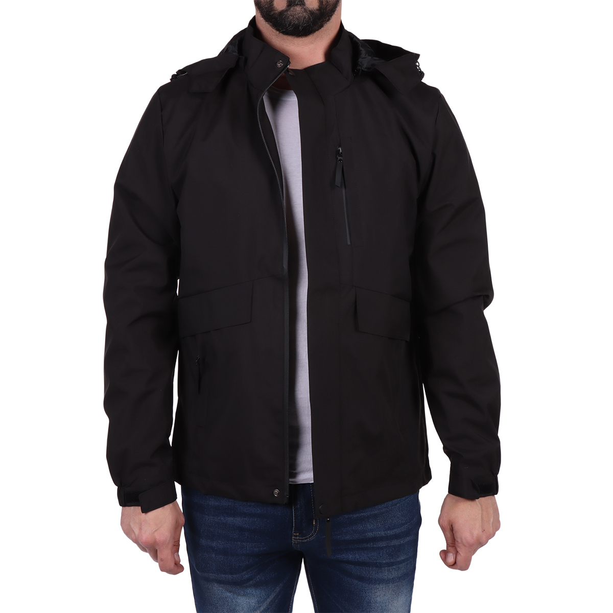 Chamarra Ligera con Capucha y Bolsillos Generra para Hombre image number null