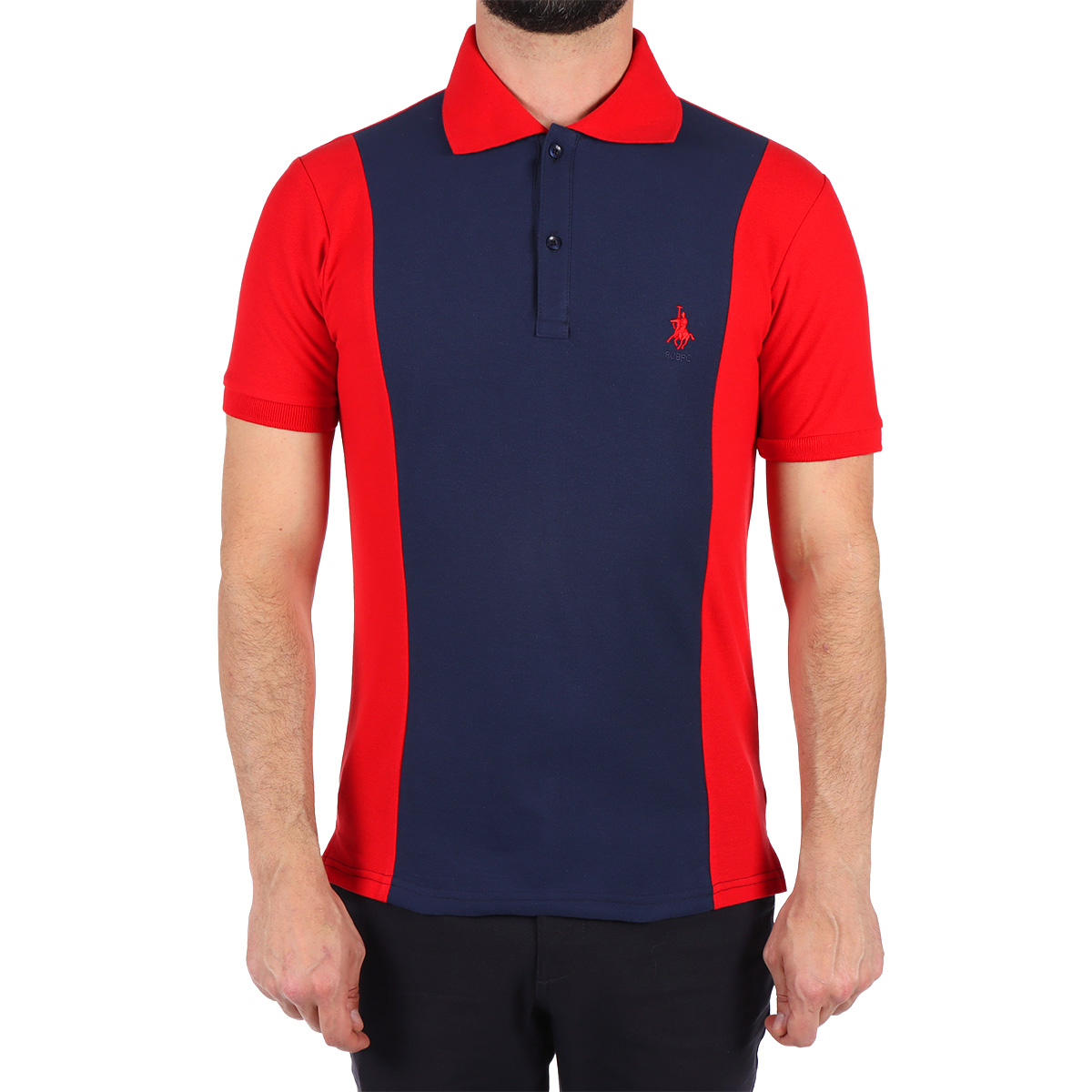 Playera Polo Bicolor Manga Corta Polo Club Hombre image number null