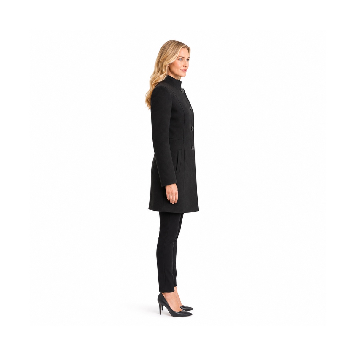 Abrigo Cuello Mao Botones Al Frente Jeanious Para Mujer Junior image number null