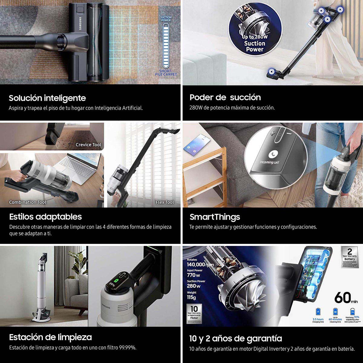 Aspiradora Samsung Bespoke Ai Jet Pet Vs80f28dmpax image number null