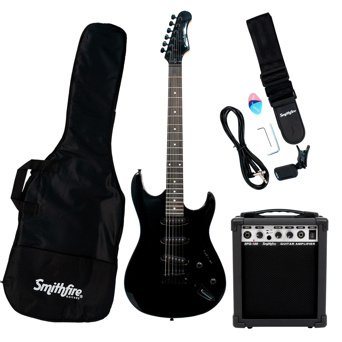 Paquete de Guitarra El&eacute;ctrica Smithfire Smi-211 Pack Negro image number null