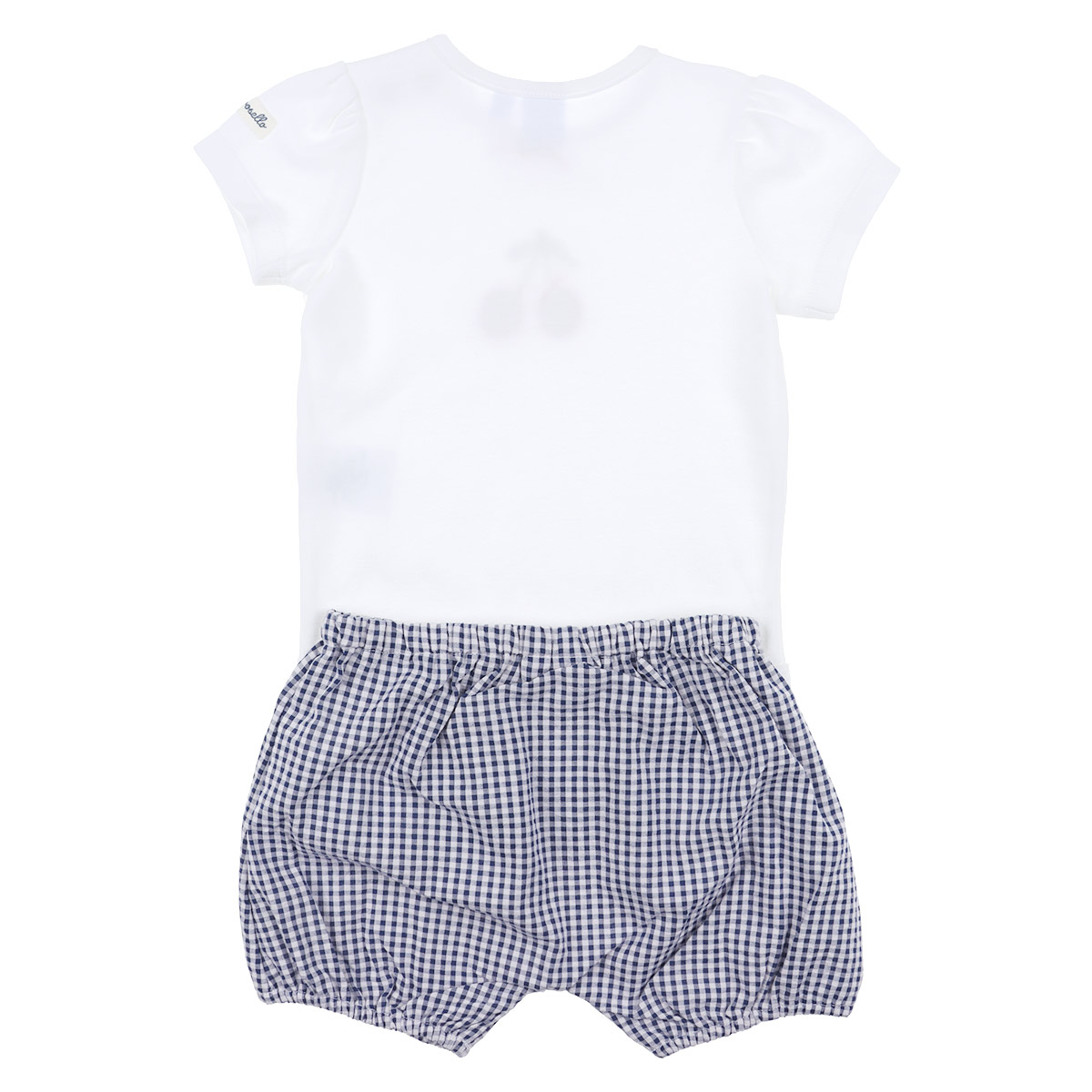 Conjunto Playera Cerezas y Short Cuadros Carosello Beb&eacute; Ni&ntilde;a image number null
