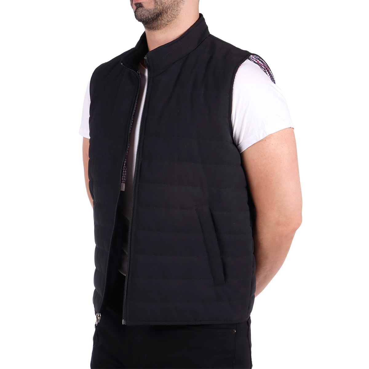 Chaleco Capitonado Negro Cierre Frontal Carlo Corinto para Hombre image number null