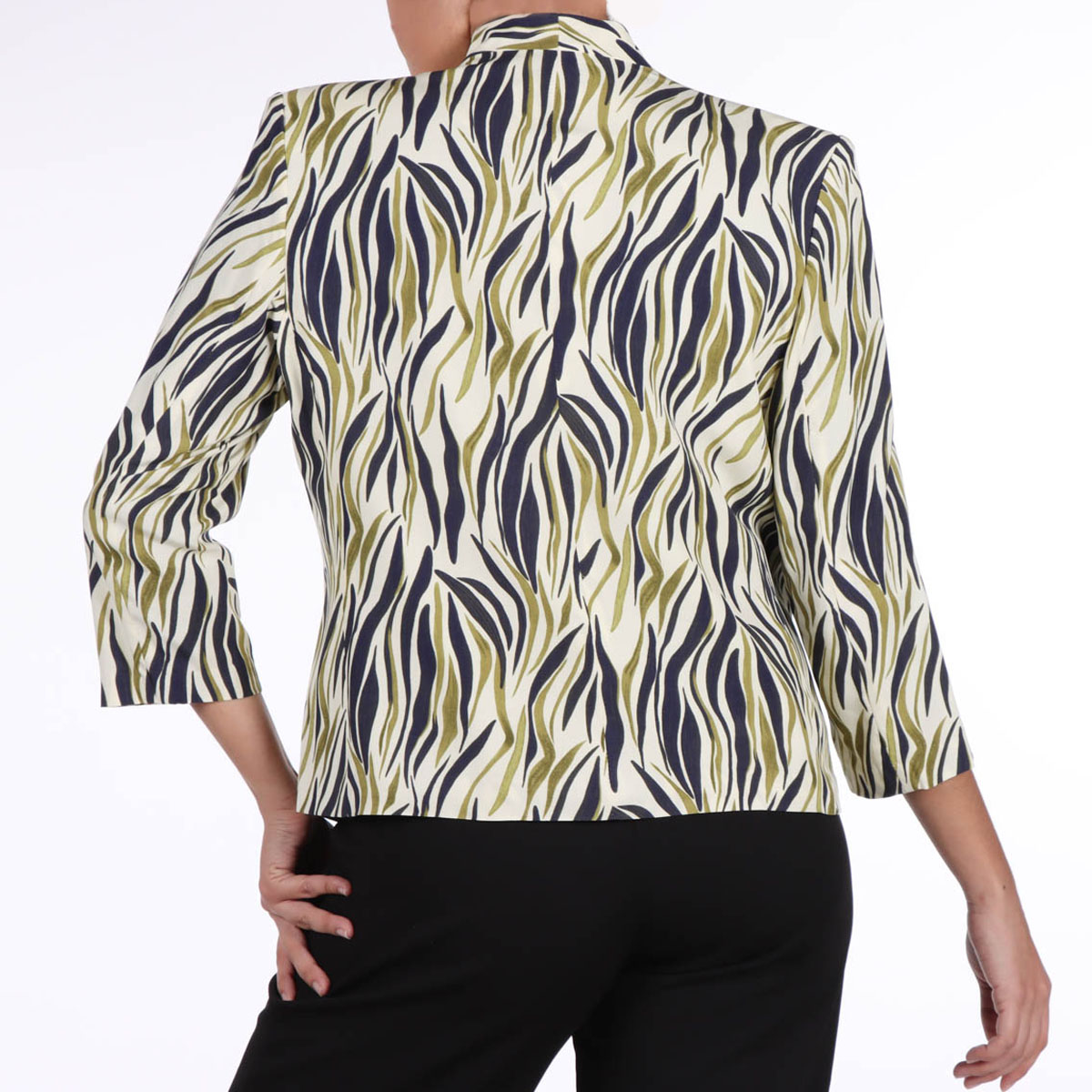 Saco Blazer Estampado Cebra Manga 3/4 Diva By Gamus Mujer image number null