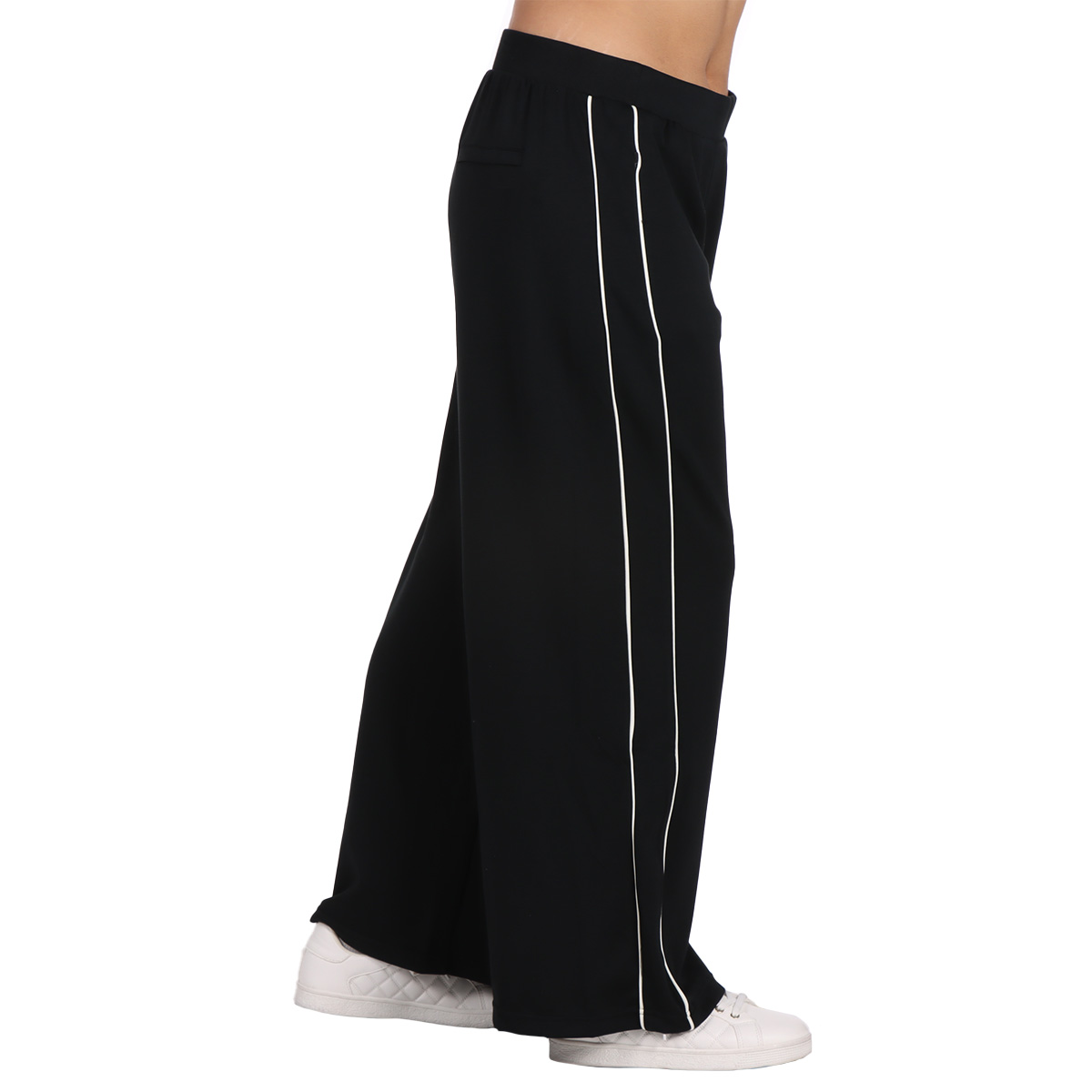 Pants Corte Relajado L&iacute;neas Laterales Jeanious para Mujer image number null