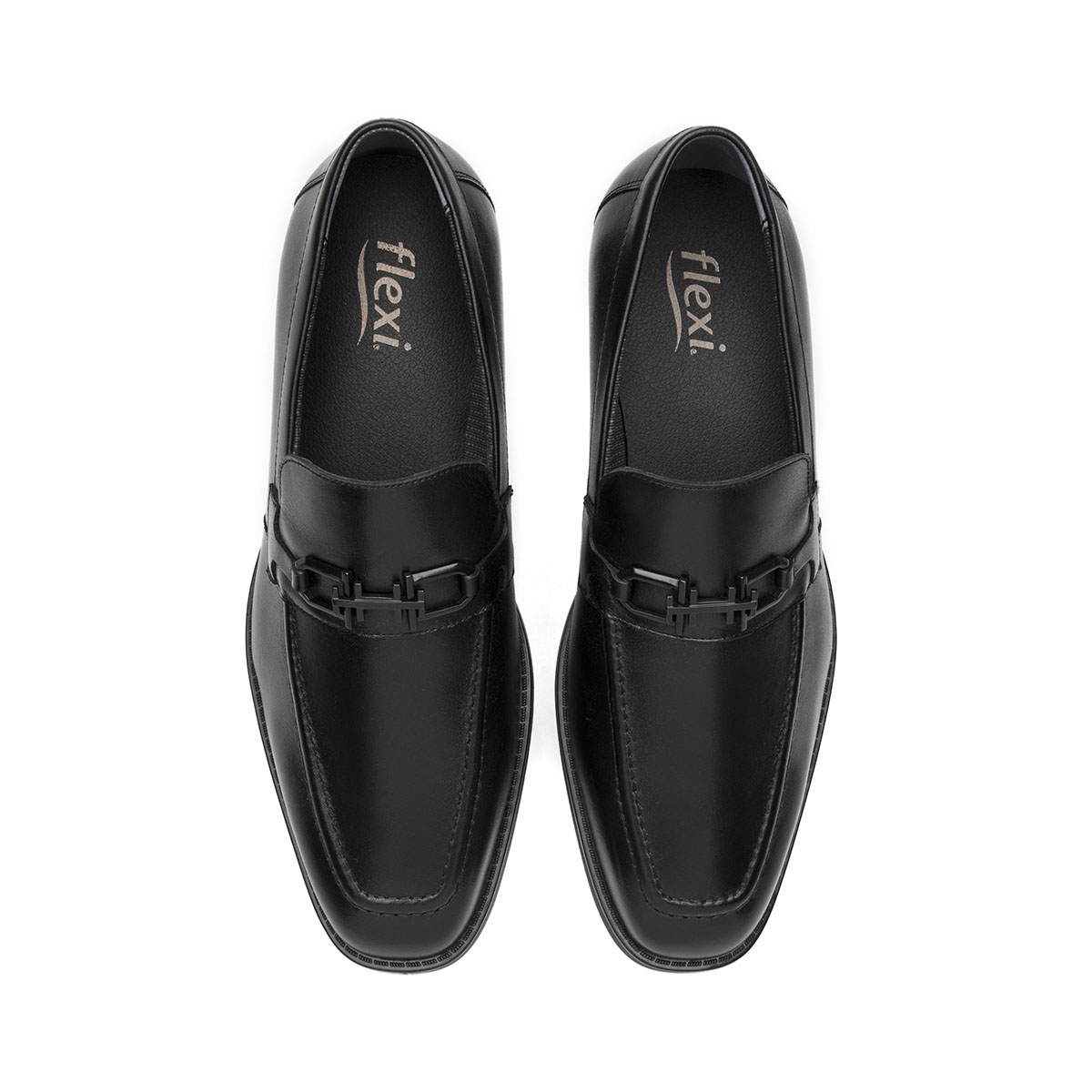Mocas&iacute;n en Piel Flexi Negro con Herraje para Hombre image number null
