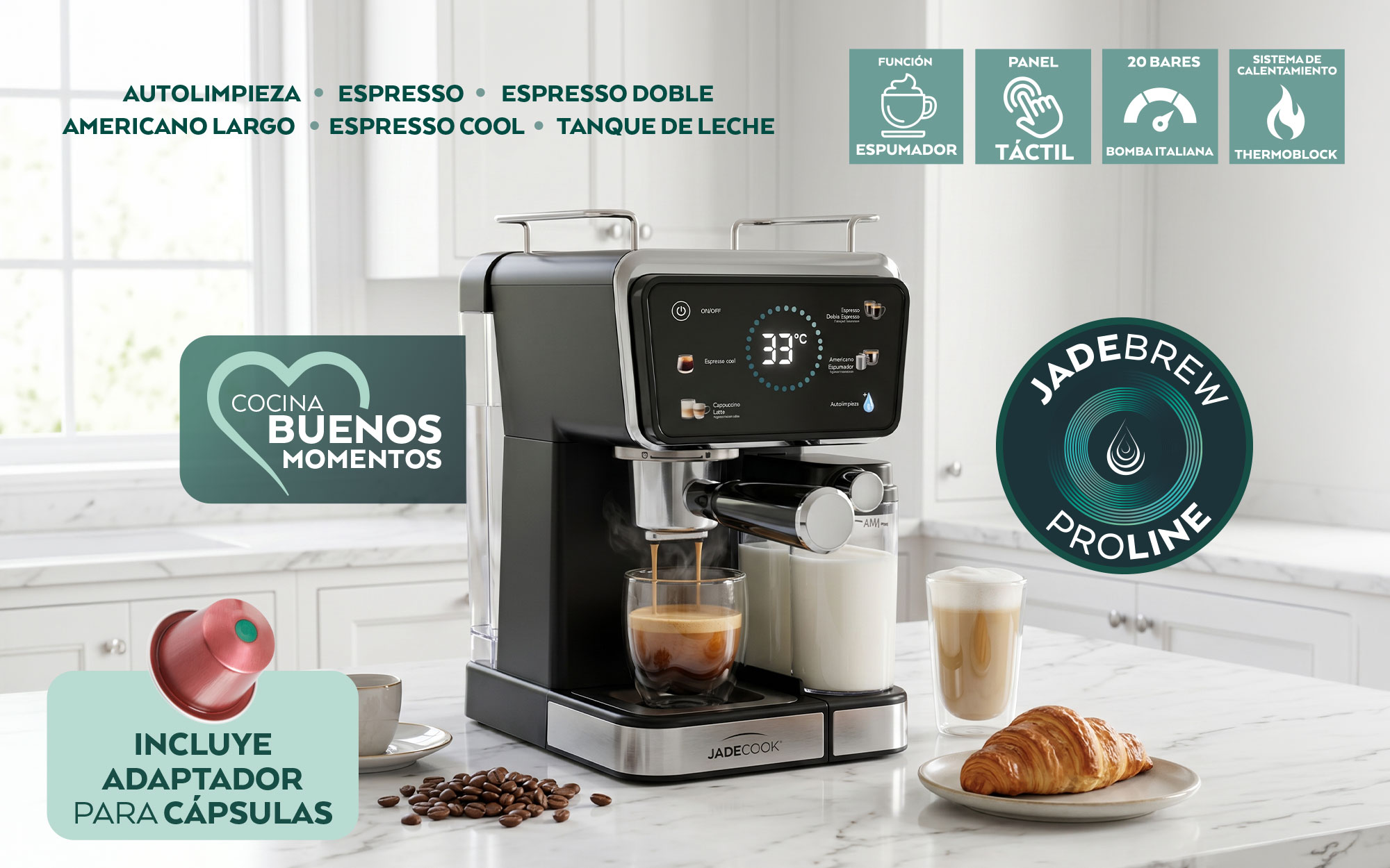 Maquina Espresso Retro Digital Jade Electro image number null