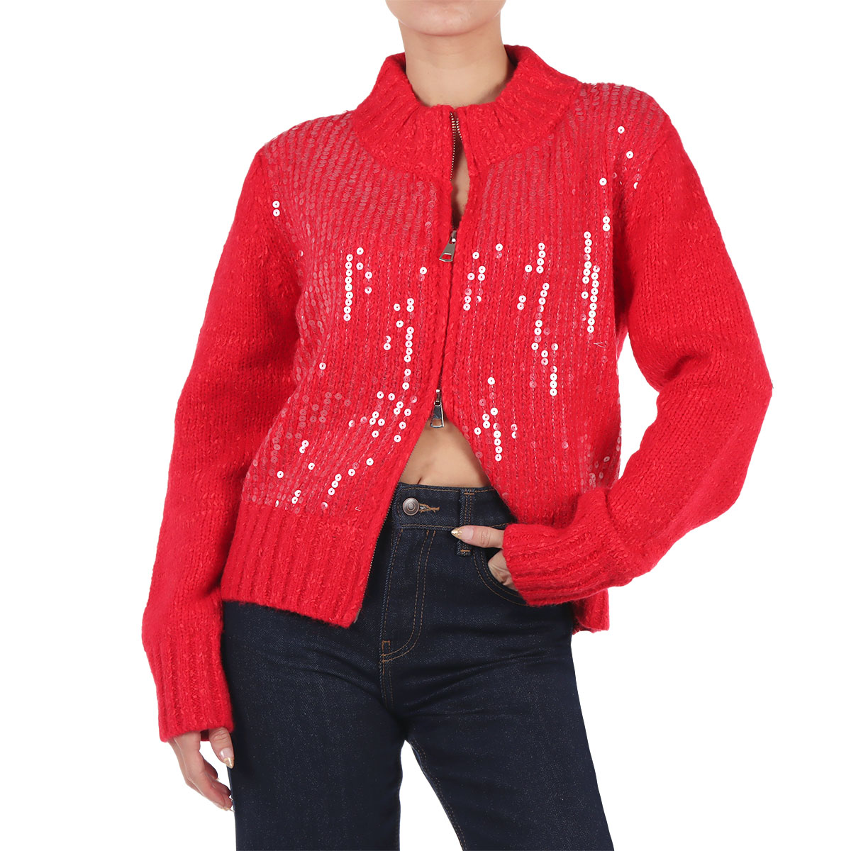 Su&eacute;ter con Cremallera y Lentejuelas Ann Miller para Mujer image number null