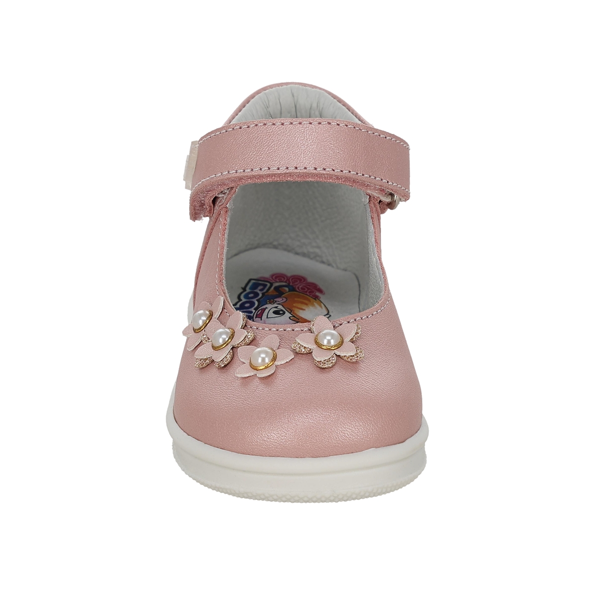 Zapato con Aplicaci&oacute;n Flores Coqueta Rosa Ajuste Velcro para Ni&ntilde;a image number null
