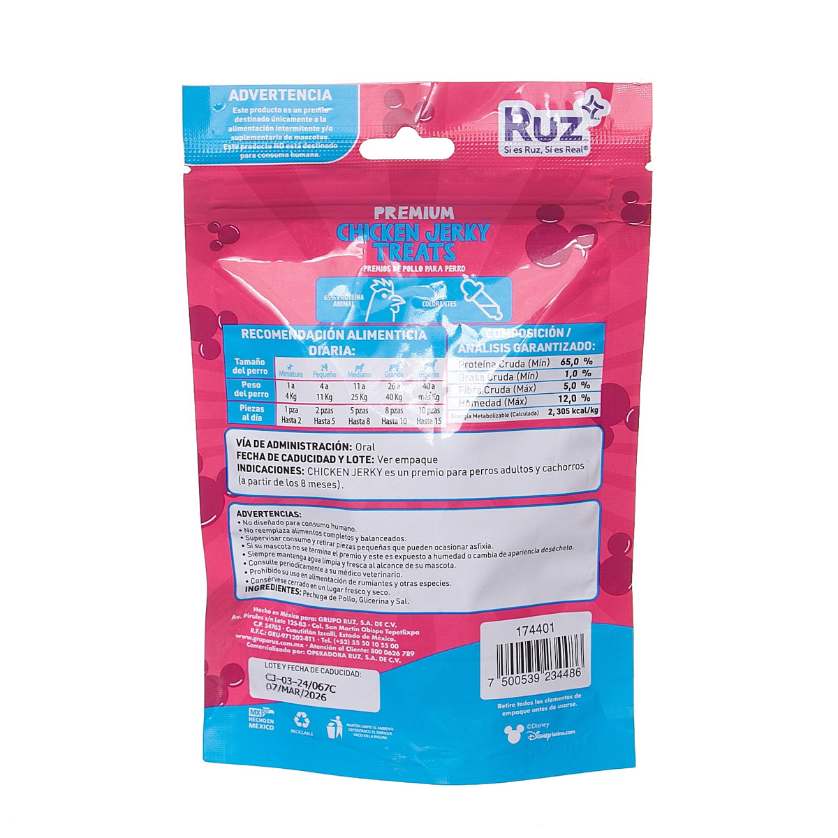 Jerky De Pollo Para Perro  Disney Minnie RUZ image number null