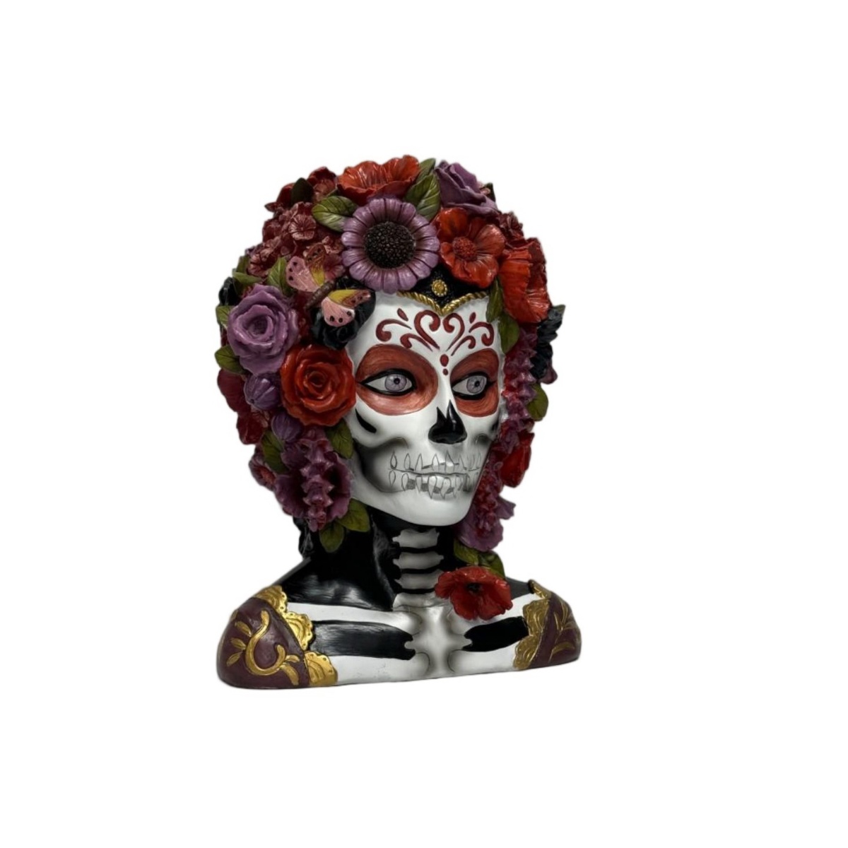 Busto De Calavera Con Corona De Flores Gto image number null