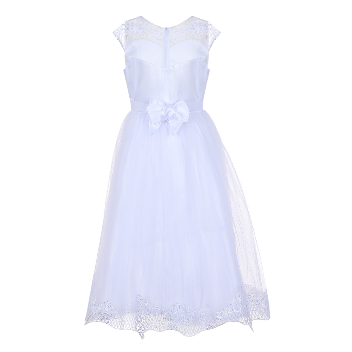 Vestido de Ceremonia Gentii Blanco con Aplicaci&oacute;n Bordado para Ni&ntilde;a image number null