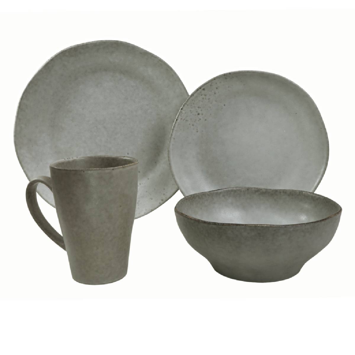 Set Vajilla 16 Pz Stoneware Irregular Gris image number null