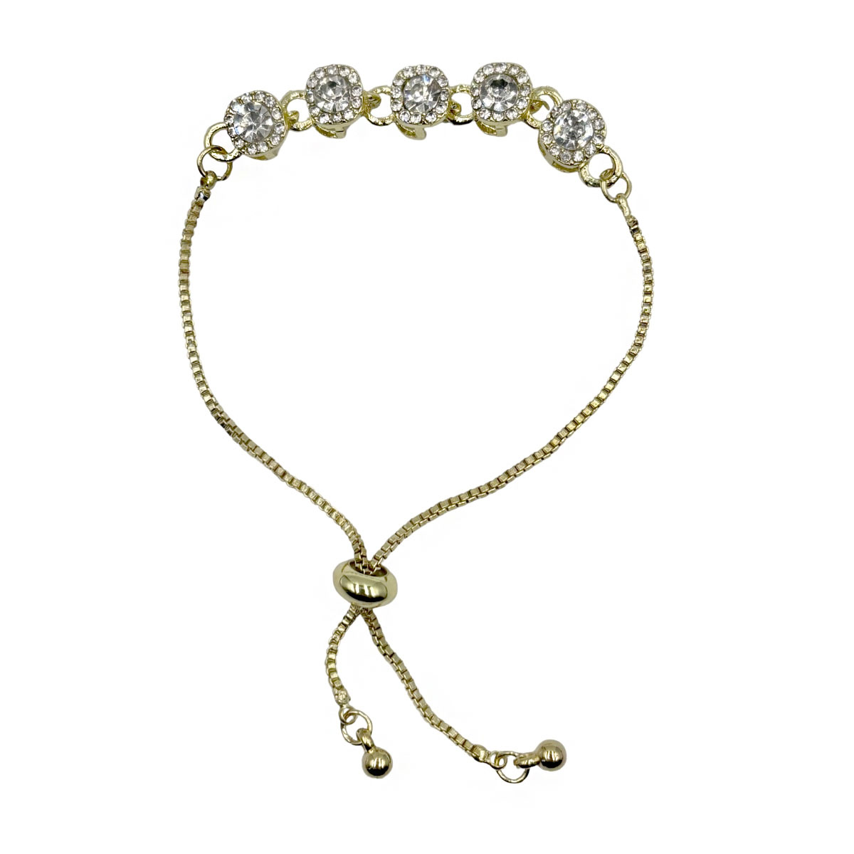 Pulsera Cristales Redondos Dorado Aktuales Para Mujer image number null