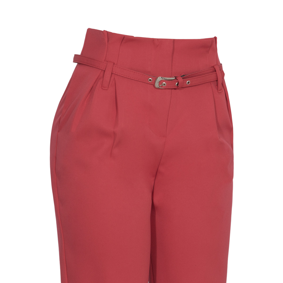 Pantal&oacute;n Recto Con Cintur&oacute;n Orange Love Para Mujer image number null