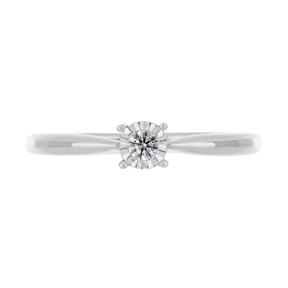 Solitario Oro Blanco14K y 0.06 ct Diamante Romanza image number null