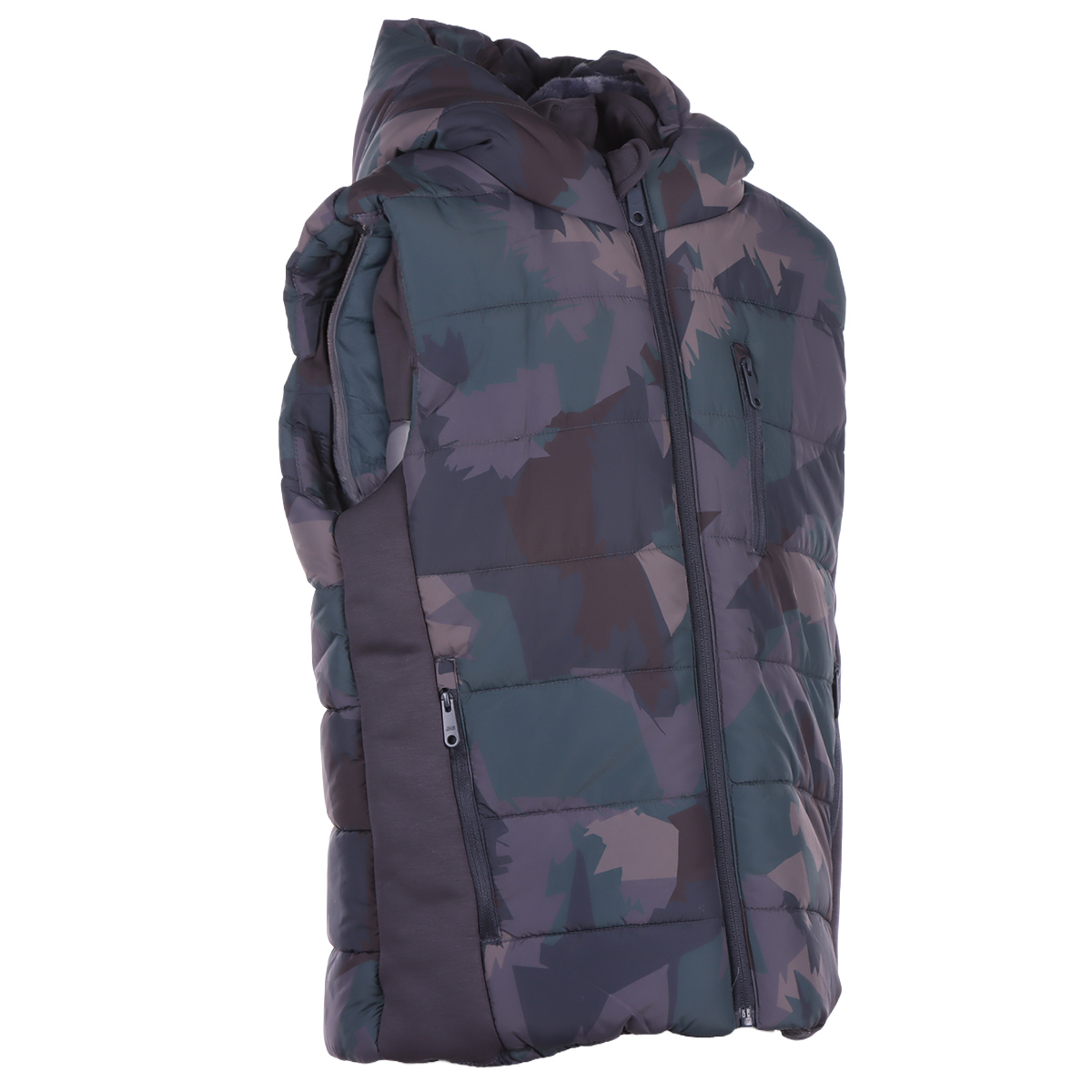 Chaleco Camuflaje Capitonado con Capucha Jeanious para Ni&ntilde;o image number null