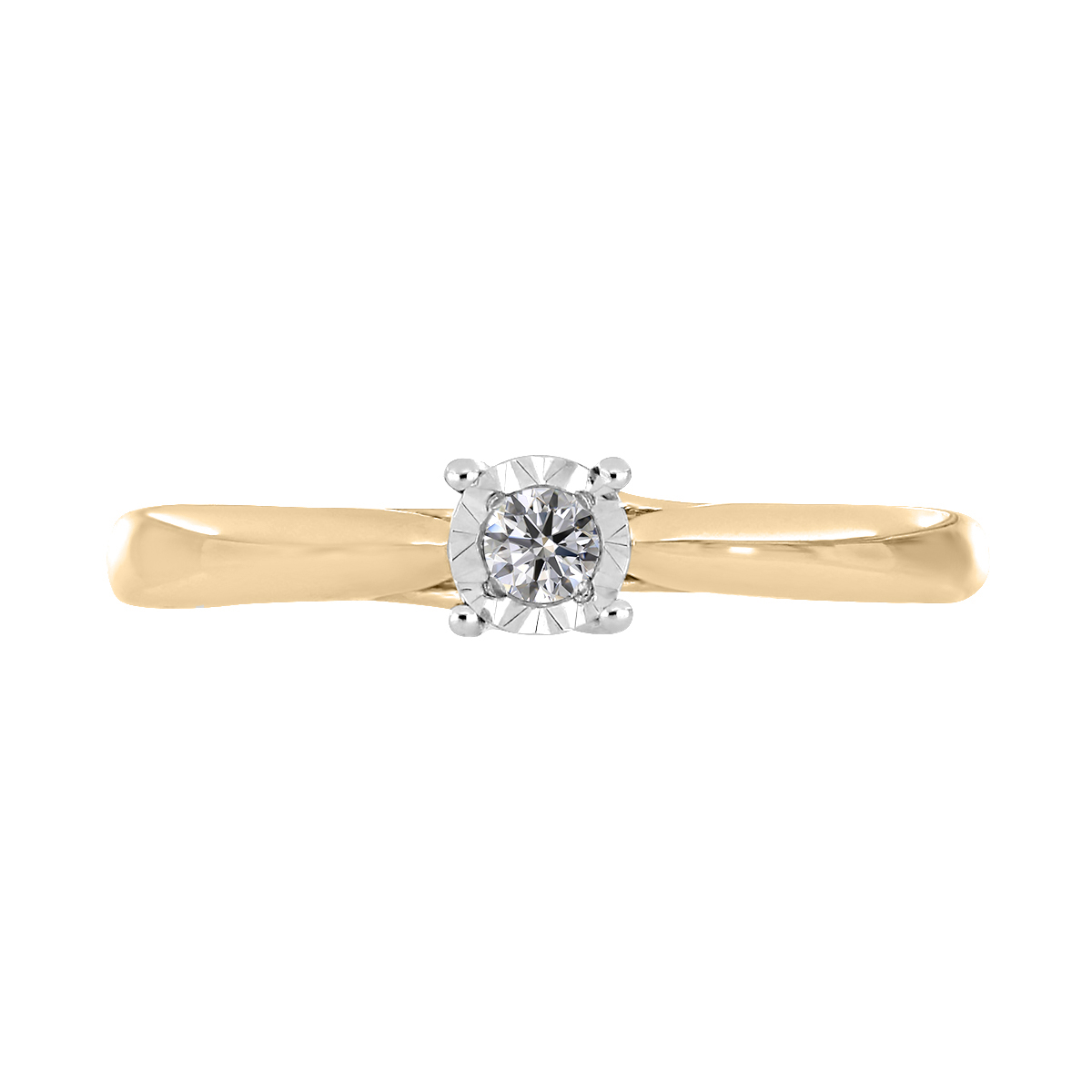 Anillo Oro Amarillo 14k y 0.06 ct Diamante Romanza image number null