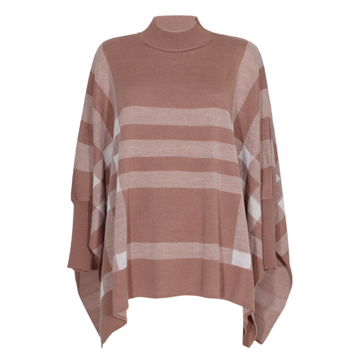 Poncho Combinado Con Mangas Mikerinos Para Mujer Casual image number null