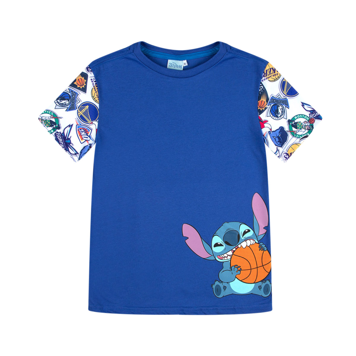 Playera Manga Corta Disney Stitch X NBA para Ni&ntilde;o image number null