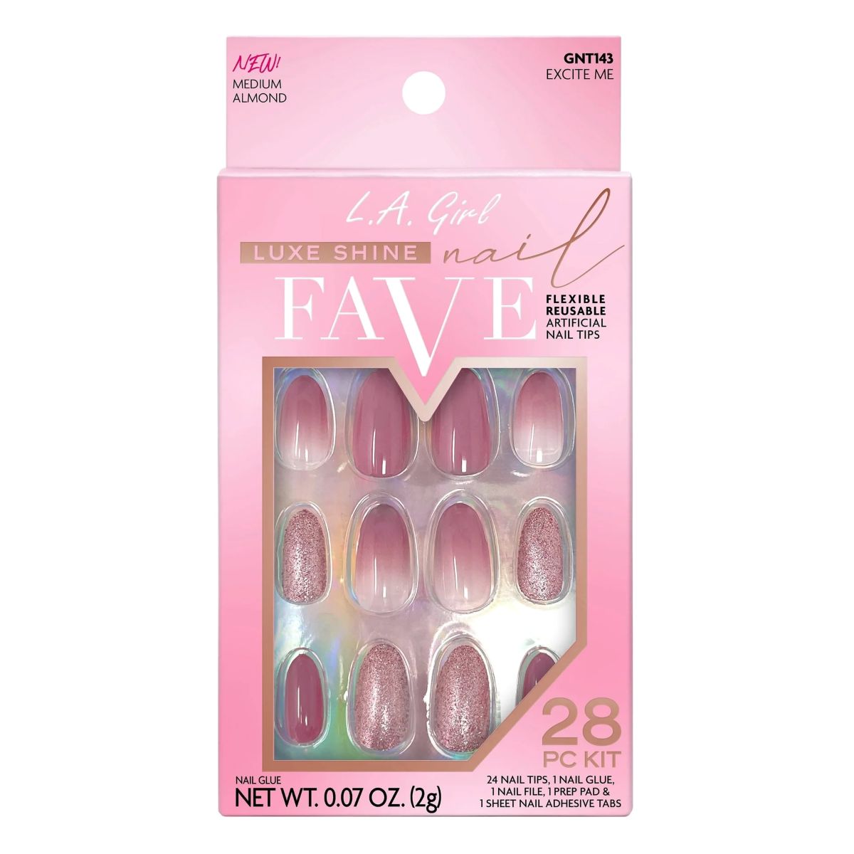 U&ntilde;as Postizas Luxe Shine Nail Fave Total Vibe L.A. Girl image number null