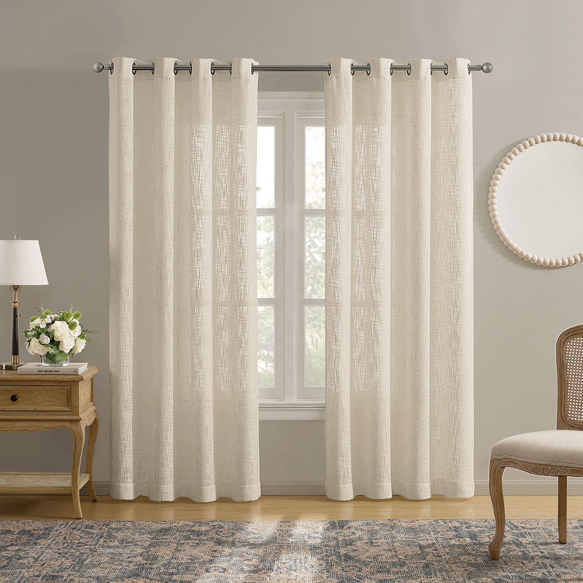 Cortinas Vh 2 Translucida Ivy 130x213cm Natural image number null