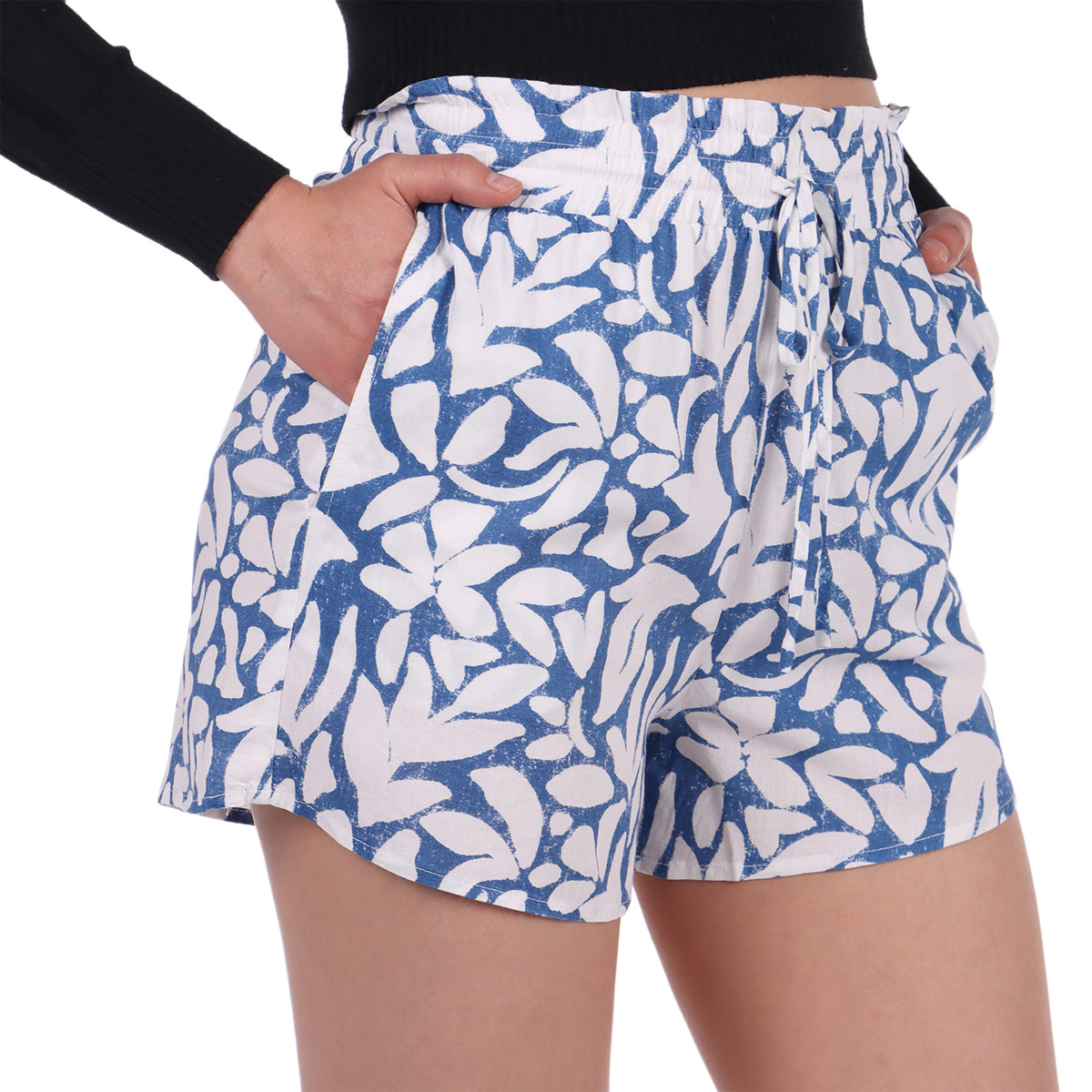 Short Estampado Floral Cintura El&aacute;stica Dex para Mujer image number null