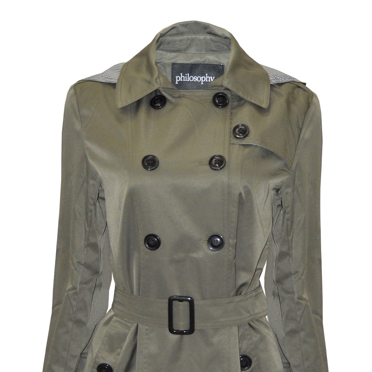 Gabardina con capucha y cintur&oacute;n Philosophy para Mujer image number null