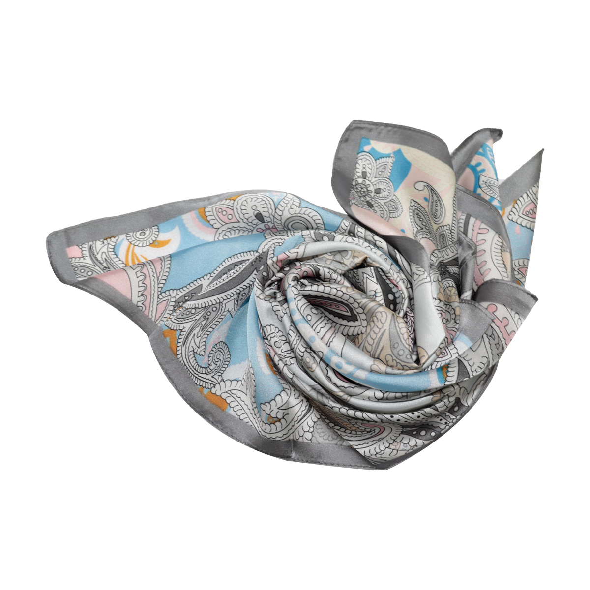 Pa&ntilde;uelo Satinado Paisley Print Gris&nbsp;Phi By Philosophy Jr image number null