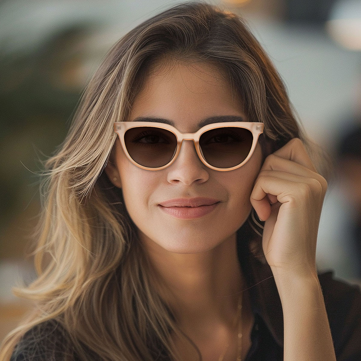 Lentes De Sol Redondos Pasta Nude Micas Caf&eacute;s Para Mujer Westies image number null