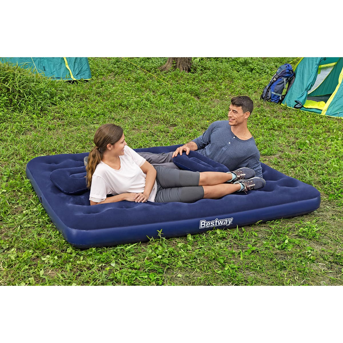 Colchon Inflable Matrimonial con Bomba Manual Bestway image number null
