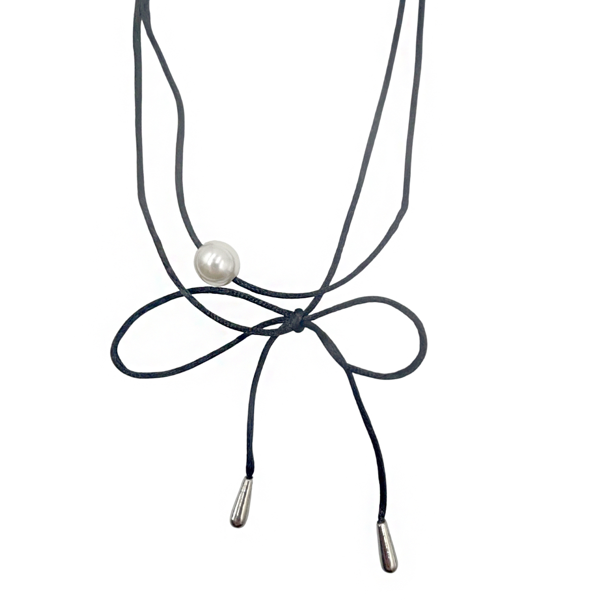 Choker Liston Cuero Perla Aktuales Para Mujer image number null