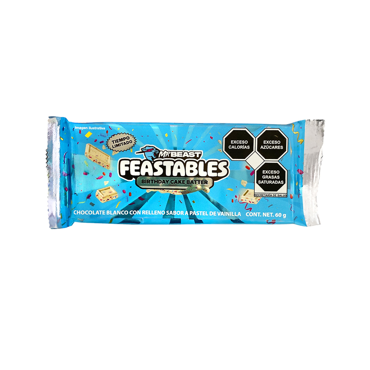 Edici&oacute;n Especial / Tablilla de Chocolate Blanco Sabor Pastel Vainilla MR BEAST&nbsp;60 gr image number null