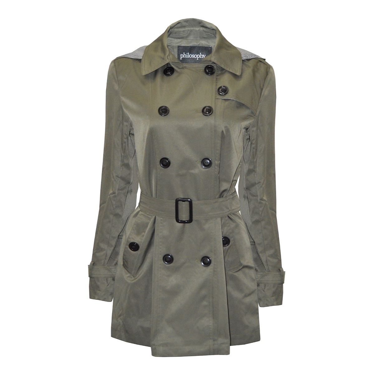 Gabardina con capucha y cintur&oacute;n Philosophy para Mujer image number null