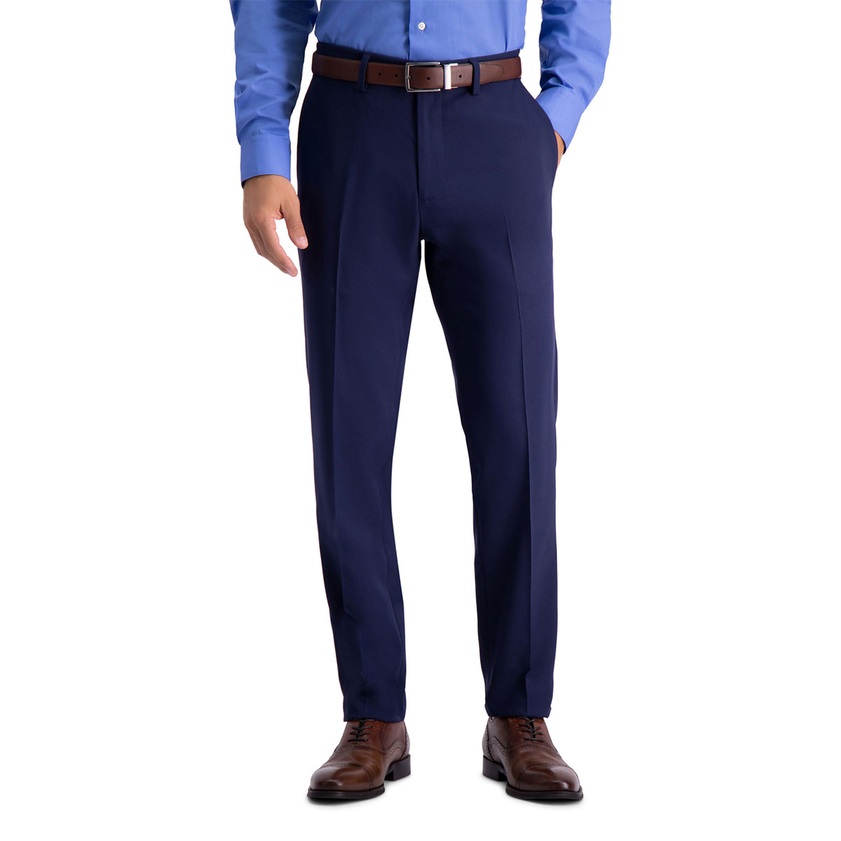 Pantalon Active Series Slim Fit Modelo elo Hy80243A Azul Medio Haggar Para Hombre image number null