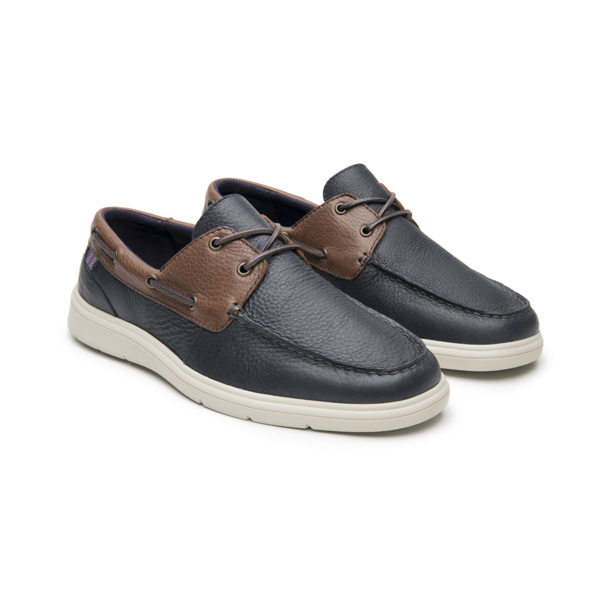Mocas&iacute;n N&aacute;utico en Piel Flexi Azul para Hombre image number null