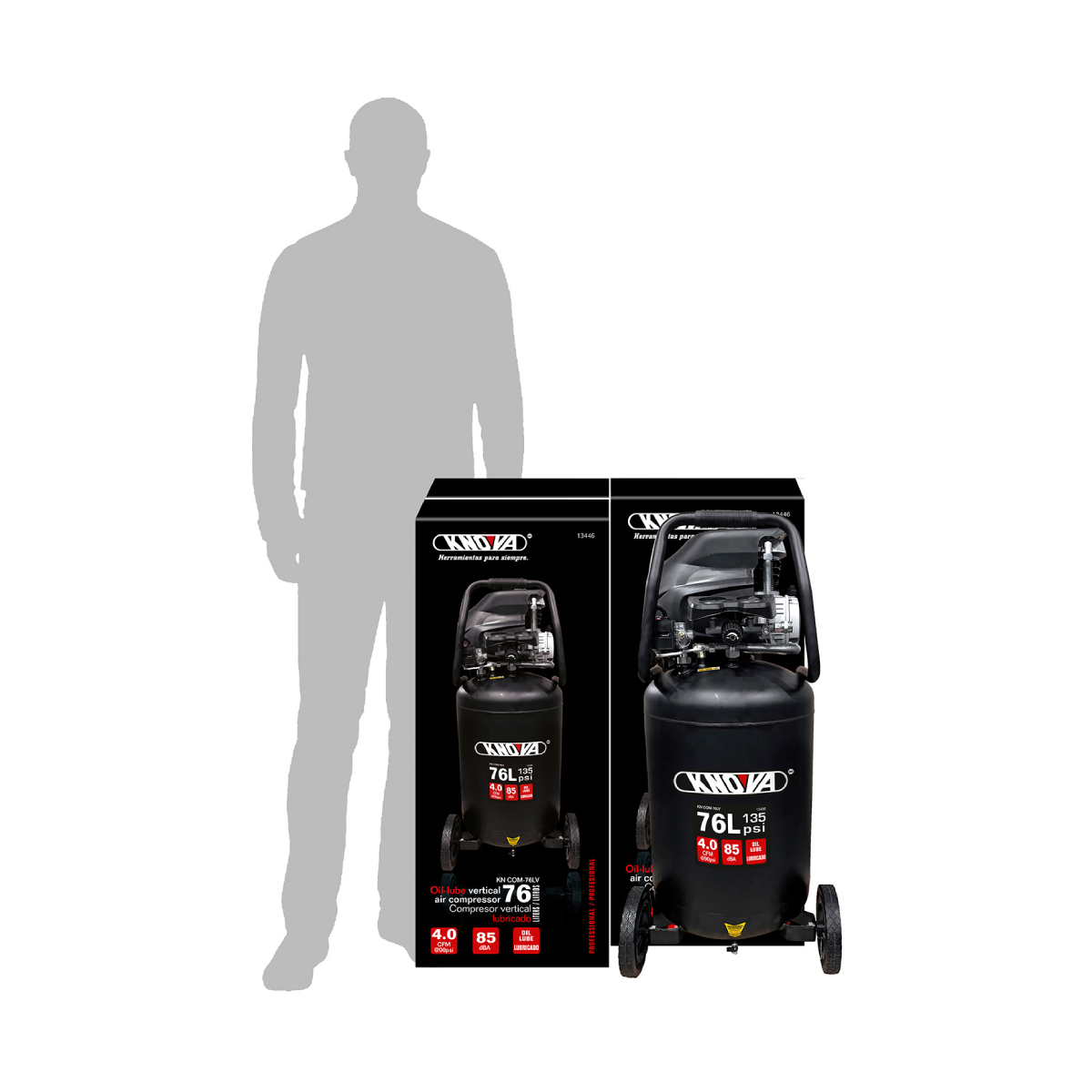Compresor Vertical Lubricado 76L KN COM-76LV KNOVA image number null