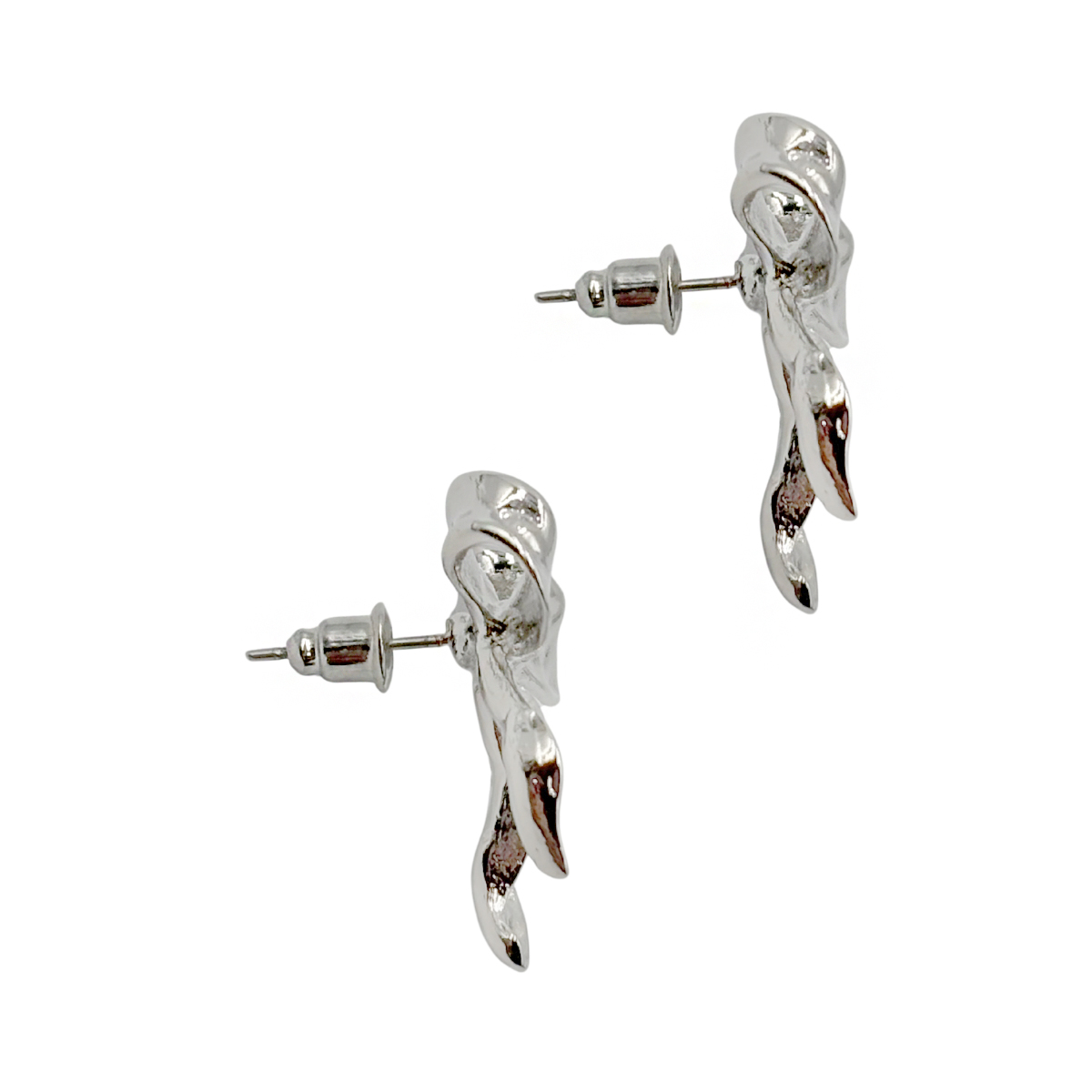 Aretes Mo&ntilde;o Liso Plat Aktuales Para Mujer image number null