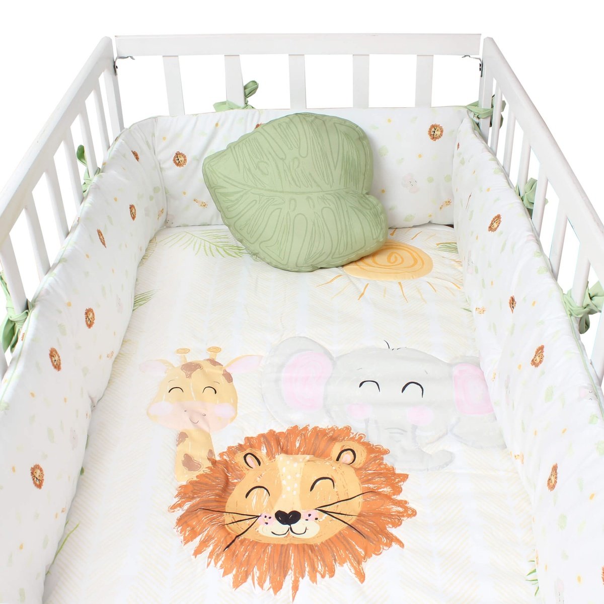 Juego de Cuna Cary Safari 70x130 cm Verde 4 Piezas image number null