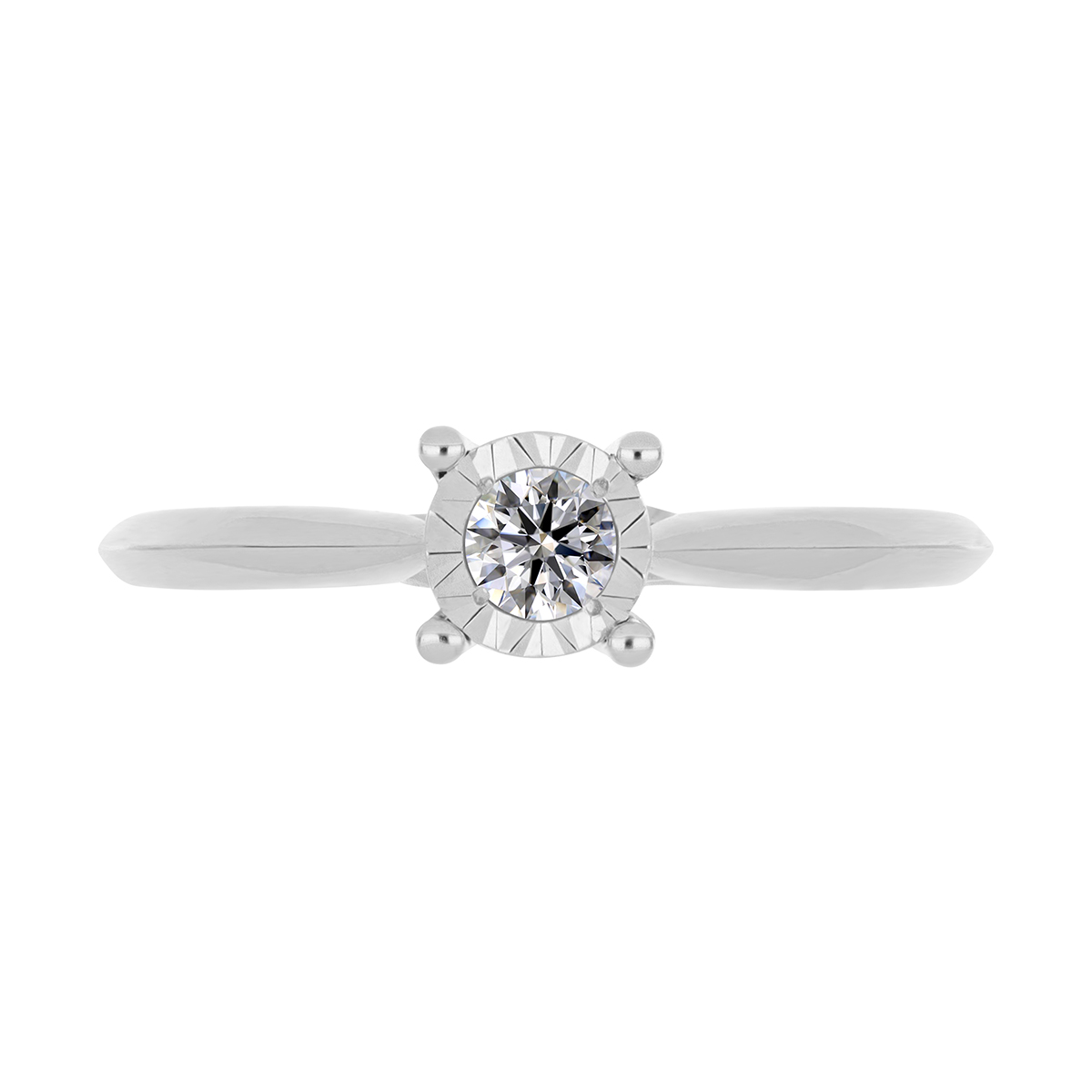 Solitario Oro Blanco 14K y 0.15 ct Diamante Romanza image number null