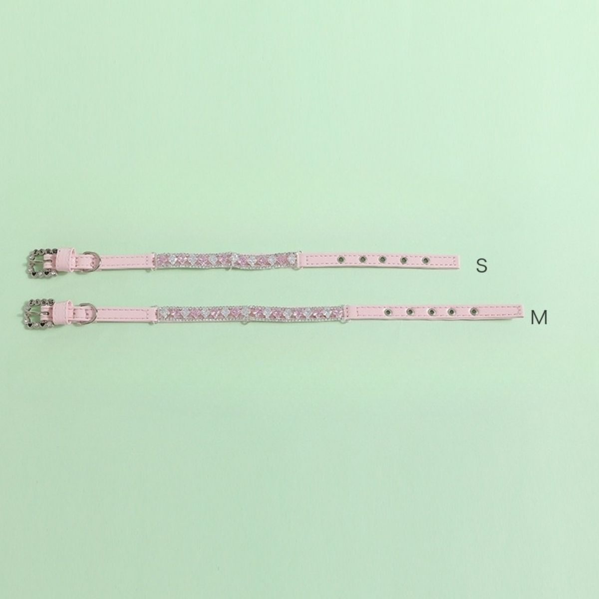 Collar Alloy Piel Y Cristales Rosa M Maypet image number null
