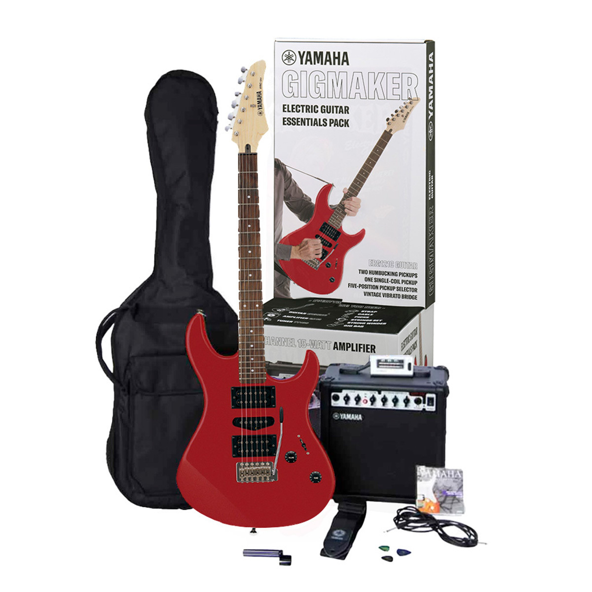 Paquete de Guitarra Yamaha Gigmaker Erg121Gpiimr-Roja image number null